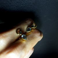 Aquamarine Sapphire Modernist Earrings 18k