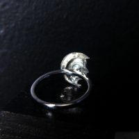 Man In The Moon Art Nouveau Ring 18k White Gold