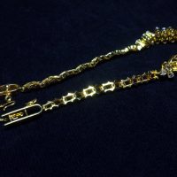 Rose Cut Diamond Link Bracelet, Vintage 18k Chinese Jewellery