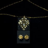18k Antique Rose Cut Diamond Earrings