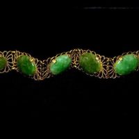 Antique Chinese Jade Filigree Bracelet 20k