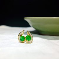 vintage jade diamond earrings