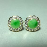 Vintage Jade Diamond Earrings