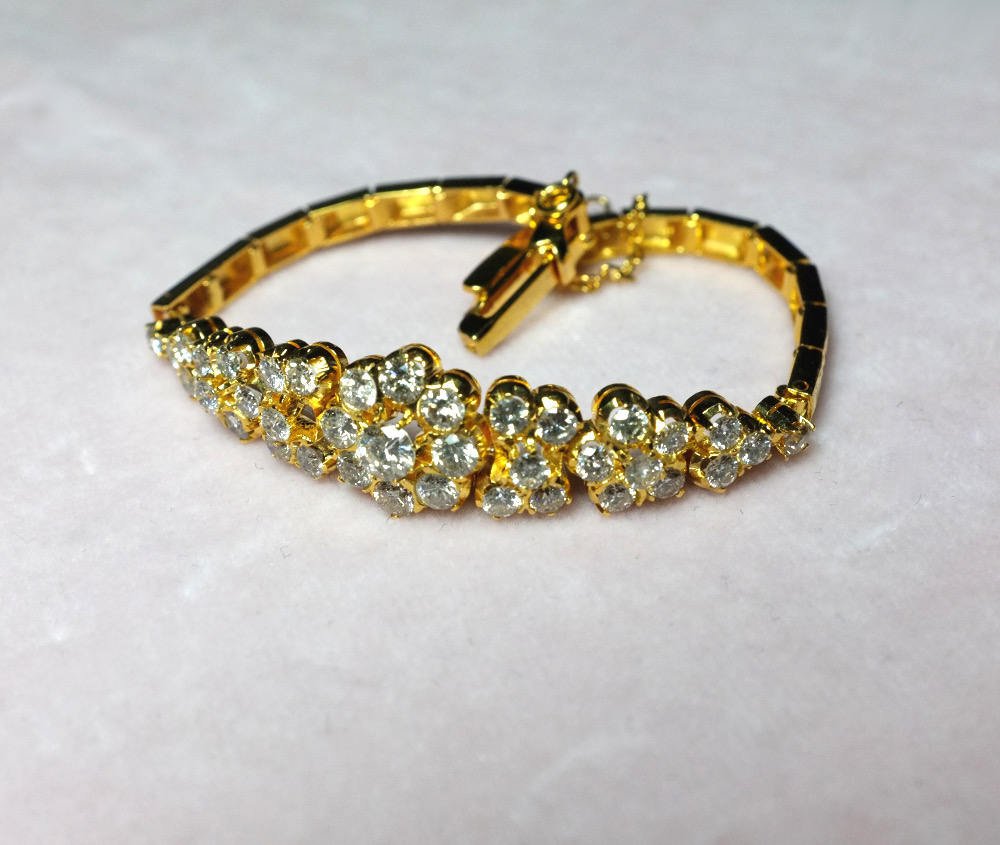 20k Vintage Diamond Cluster Bracelet, Chinese Jewelry | Gem Gardener