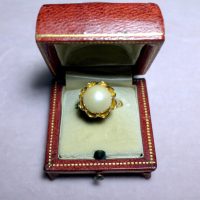 Antique Chinese Big Pearl Ring Art Deco