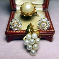 Antique Chinese Big Pearl Ring Art Deco