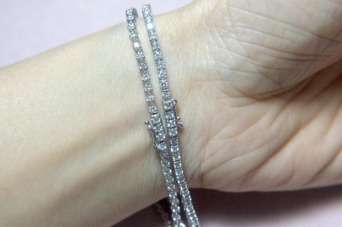Skinny 18k White Gold Diamond Bracelet