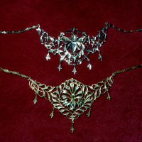 20k Butterfly Filigree Antique Necklace Chinese