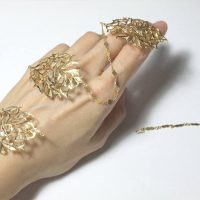 Antique Chinese Gold Scarf Brooch Pins 20k Kerosang