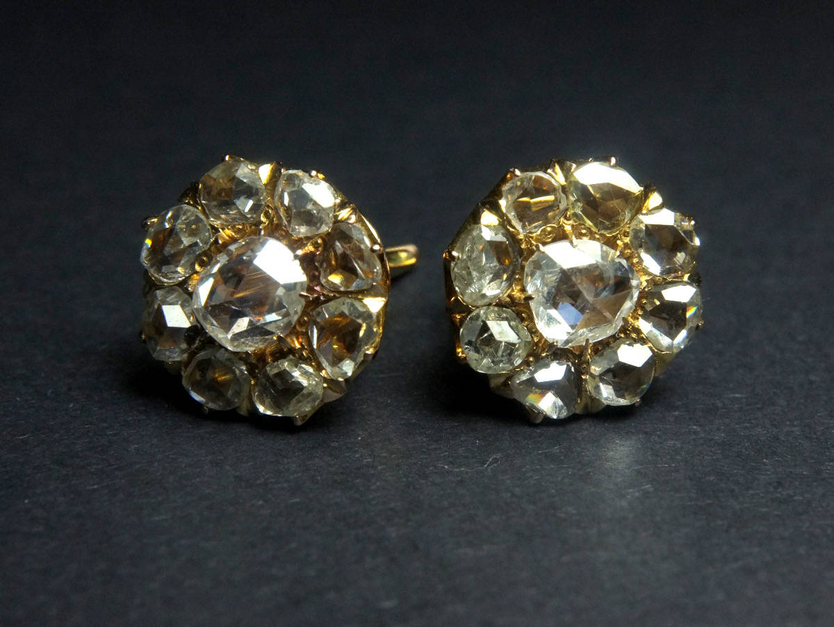 Rose Cut Diamonds, Intan, and Antique Hand Cut Diamonds 4 antique rose cut diamond stud earrings chinese 5a336465