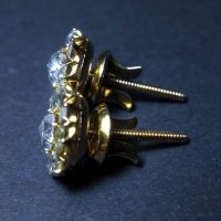 Antique Rose Cut Diamond Stud Earrings Chinese