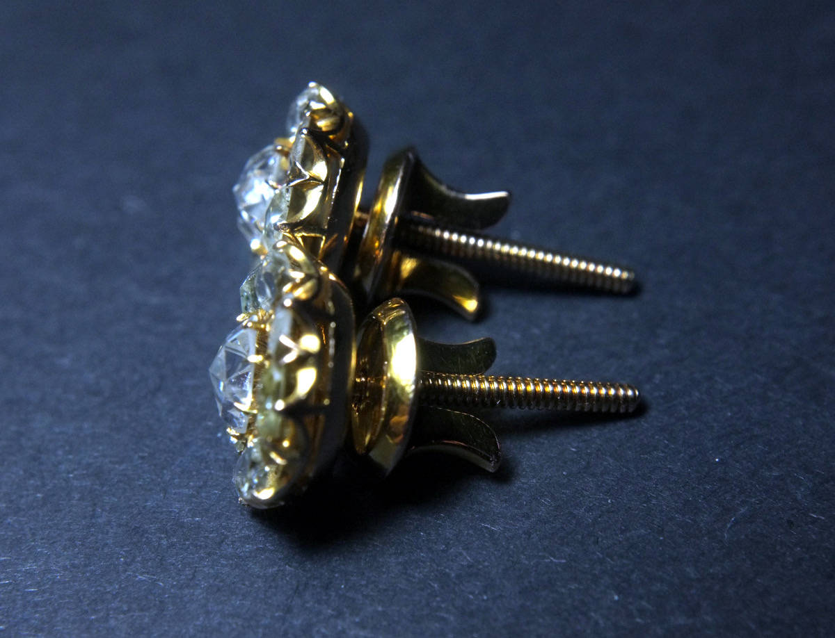 Rose Cut Diamonds, Intan, and Antique Hand Cut Diamonds 5 antique rose cut diamond stud earrings chinese 5a33647f