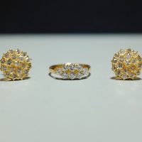 22k 8 stone Peranakan diamond ring, antique diamond cluster ring