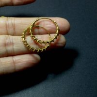 22k Chinese Gold Hoop Earrings Classical