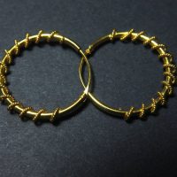 22k Chinese Gold Hoop Earrings Classical