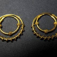 22k Chinese Gold Hoop Earrings Classical