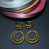 22k Chinese Gold Hoop Earrings Classical