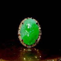 art deco carved jade ring
