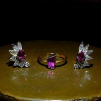 diamond and ruby earrings