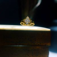 22k 4 Stone Victorian antique diamond cluster ring