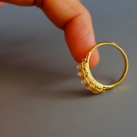 Gem Gardener, 5 stone diamond ring antique, Art Deco diamond ring antique, Chinese Art Deco, antique half eternity rings, eternity ring Singapore, antique chinese jewellery, vintage chinese gold jewelry
