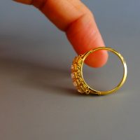 Gem Gardener, 5 stone diamond ring antique, Art Deco diamond ring antique, Chinese Art Deco, antique half eternity rings, eternity ring Singapore, antique chinese jewellery, vintage chinese gold jewelry