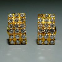 20k Antique Diamond Curved Stud Earrings Chinese
