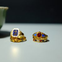 Chinese signet ring, Chinese character signet ring, antique signet ring, Chinese pinky ring, antique gold pinky ring