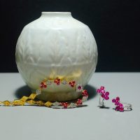 18k Natural Ruby Diamond Earrings