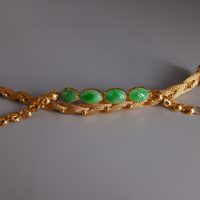 Gem Gardener, antique chinese jade bracelet, antique jade jewelry, 20k vintage jade cabochon bracelet, apple green jade bracelet, jade bracelet Singapore