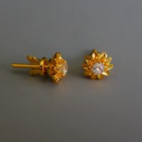Gem Gardener, antique diamond flower studs gold, antique diamond studs, Old European diamond earrings, Peranakan earrings Singapore, vintage diamond stud earrings Singapore, antique diamond stud earrings, antique chinese earrings