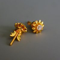 Gem Gardener, antique diamond flower studs gold, antique diamond studs, Old European diamond earrings, Peranakan earrings Singapore, vintage diamond stud earrings Singapore, antique diamond stud earrings, antique chinese earrings