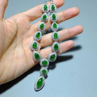 Gem Gardener, jade diamond necklace, imperial green jade necklace, jade necklace singapore, art deco jade necklace, statement necklace singapore, jade jewellery Singapore, natural jadeite jade necklace