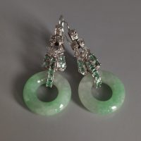 Gem Gardener, jade donut earrings, art deco jade earrings, art deco jade jewelry, jade platinum earrings, jade earrings singapore, art deco jade jewelry, antique jade jewellery, jade jewellery singapore