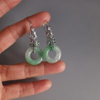 Gem Gardener, jade donut earrings, art deco jade earrings, art deco jade jewelry, jade platinum earrings, jade earrings singapore, art deco jade jewelry, antique jade jewellery, jade jewellery singapore