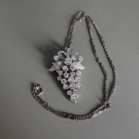 Gem Gardener, art nouveau diamond pendant, diamond cluster pendant white gold, grape diamond pendant, antique diamond pendant brooch, vintage diamond pendant white gold, antique white gold jewelry, white gold pendant singapore, diamond pendant singapore