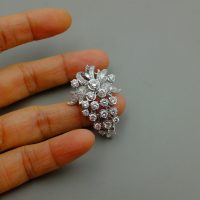 Gem Gardener, art nouveau diamond pendant, diamond cluster pendant white gold, grape diamond pendant, antique diamond pendant brooch, vintage diamond pendant white gold, antique white gold jewelry, white gold pendant singapore, diamond pendant singapore
