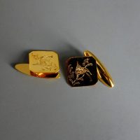 22k Antique Bird Cufflinks Chinese