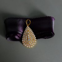 Tear Drop Diamond Pendant Antique 18k Chinese