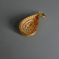 Tear Drop Diamond Pendant Antique 18k Chinese