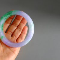 Gem Gardener, 58mm jade bangle, 57mm jade bangle, jade bangle singapore, purple and green jade bangle, green and lavender jade bangle, burmese jade singapore, bi color jade bangle