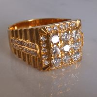 1.7ctw Brutalist Honeycomb Ring 20k
