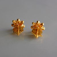 Antique Flower Diamond Earrings 20k Chinese