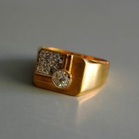 Art Deco Men's Signet Diamond Ring 20k Vintage