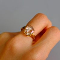Antique Rose Cut Diamond Ring 18k Chinese