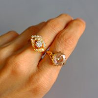 Vintage Chinese Eye Diamond Ring 20k