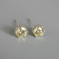 2ct Light Yellow Diamond Stud Earrings 18k