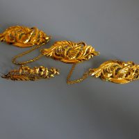 Chinese Carved Phoenix Brooch Kerosang 20k