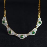 Gem Gardener, art deco emerald necklace, peranakan necklace, peranakan jewellery singapore, emerald diamond necklace gold, emerald necklace singapore
