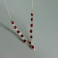 Pigeon Blood Unheated Ruby Necklace 18k